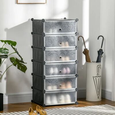 HOMCOM - 6-Cube Modular - Noir - 6-Cubes - Etagère à chaussures - Publicité HOMCOM - 6-Cube Modular - Noir - 6-Cubes - Etagère à chaussures - Publicité