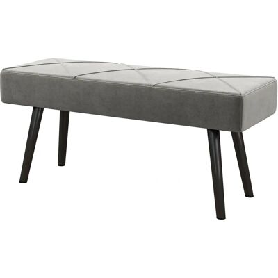 HOMCOM - 100x36x45 cm - Velours Gris - Acier - Banc de bout de lit - Publicité HOMCOM - 100x36x45 cm - Velours Gris - Acier - Banc de bout de lit - Publicité