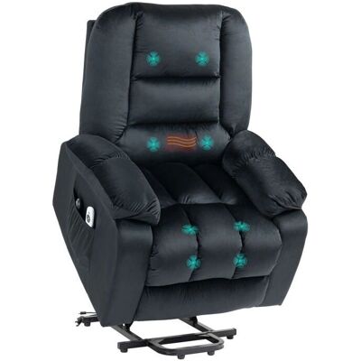 Fauteuil de Massage Électrique Homcom - 8 Points, Chauffant, Velours - Publicité Fauteuil de Massage Électrique Homcom - 8 Points, Chauffant, Velours - Publicité