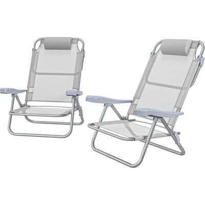Conjunto de Sillas de Jardín Outsunny - Plegables, Ajustables - Jardín y Camping Conjunto de Sillas de Jardín Outsunny - Plegables, Ajustables - Jardín y Camping