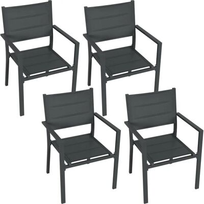 Outsunny Gartenstühle Set - Stapelbar aus Aluminium & Textilene, Hochlehner - Gartenmöbel Outsunny Gartenstühle Set - Stapelbar aus Aluminium & Textilene, Hochlehner - Gartenmöbel