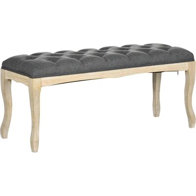 HOMCOM Banc capitonnée en lin classique - Banquettes - Publicité HOMCOM Banc capitonnée en lin classique - Banquettes - Publicité