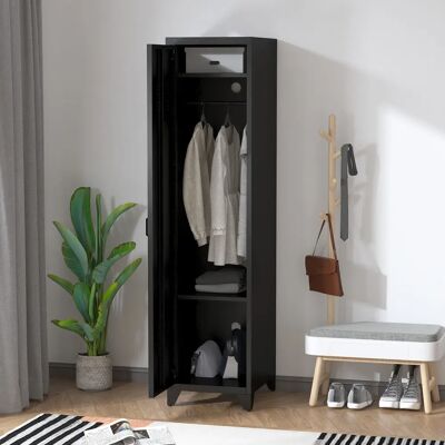 Armoire métallique HOMCOM avec 3 étagères - Style industriel, 43x50x180cm - Publicité Armoire métallique HOMCOM avec 3 étagères - Style industriel, 43x50x180cm - Publicité