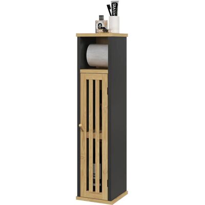 HOMCOM - Armario Porta Rollo - MDF & Bambú - 2 Niveles - Muebles de Baño HOMCOM - Armario Porta Rollo - MDF & Bambú - 2 Niveles - Muebles de Baño