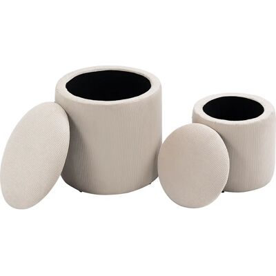 HOMCOM Modelo Ø40 cm, Ø30 cm Pufs de Terciopelo - Pufs/Mesas de apoyo HOMCOM Modelo Ø40 cm, Ø30 cm Pufs de Terciopelo - Pufs/Mesas de apoyo