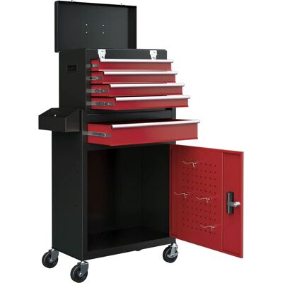 HOMCOM - ToolChestWheels - Rouge - Armoire à outils - Publicité HOMCOM - ToolChestWheels - Rouge - Armoire à outils - Publicité