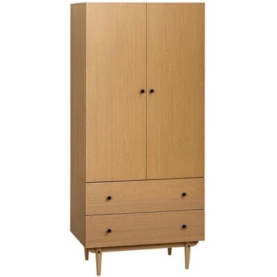 Homcom - Armoire scandinave - Bois naturel - 2 tiroirs - Publicité Homcom - Armoire scandinave - Bois naturel - 2 tiroirs - Publicité