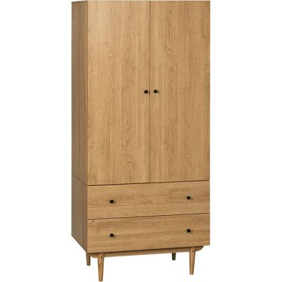 HOMCOM Armoire en Bois Clair avec 2 Portes - 80x52x180cm - Publicité HOMCOM Armoire en Bois Clair avec 2 Portes - 80x52x180cm - Publicité