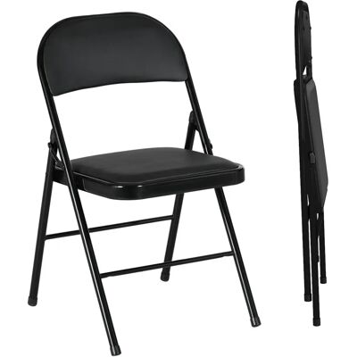 HOMCOM - Sedia Pieghevole - Nera - Acciaio - Dining Chair HOMCOM - Sedia Pieghevole - Nera - Acciaio - Dining Chair