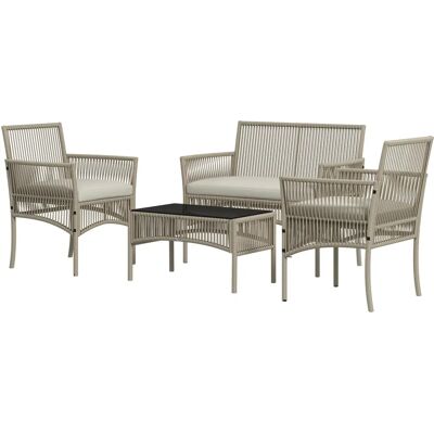 Outsunny Gartenmöbel-Set - 2 Sessel, 2-Sitzer Sofa, Couchtisch Outsunny Gartenmöbel-Set - 2 Sessel, 2-Sitzer Sofa, Couchtisch