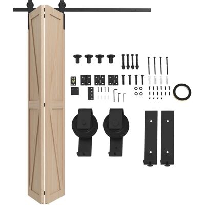 HOMCOM Kit de herrajes para puerta de granero corredera 152,5 CM - Negro HOMCOM Kit de herrajes para puerta de granero corredera 152,5 CM - Negro