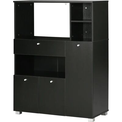 HOMCOM Meuble de Cuisine - 90L x 40B x 120H - Noir Rangement Multiple - Publicité HOMCOM Meuble de Cuisine - 90L x 40B x 120H - Noir Rangement Multiple - Publicité