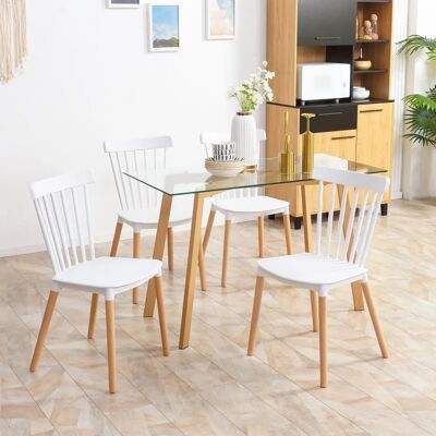 Sedie da pranzo stile scandinavo HOMCOM - Set da 4 Sedie da pranzo stile scandinavo HOMCOM - Set da 4