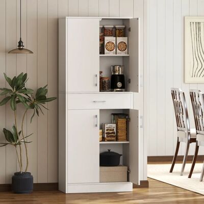 HOMCOM Buffet de Cuisine Blanc - Étagères Réglables, 180cm de Hauteur, 4 Portes - Publicité HOMCOM Buffet de Cuisine Blanc - Étagères Réglables, 180cm de Hauteur, 4 Portes - Publicité