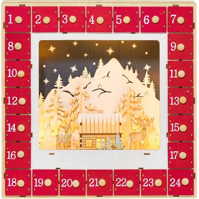 HOMCOM - Calendrier de l’Avent LED - Rouge - Advent Calendar - Publicité HOMCOM - Calendrier de l’Avent LED - Rouge - Advent Calendar - Publicité