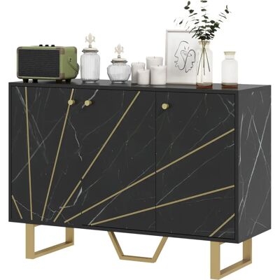 Homcom Modèle 83B-029V00BK Buffet Noir pour Salon - Meuble de Rangement - Publicité Homcom Modèle 83B-029V00BK Buffet Noir pour Salon - Meuble de Rangement - Publicité