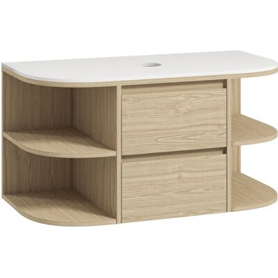 Mueble de baño suspendido HOMCOM con cajones de cierre suave - Gabinete de baño Mueble de baño suspendido HOMCOM con cajones de cierre suave - Gabinete de baño