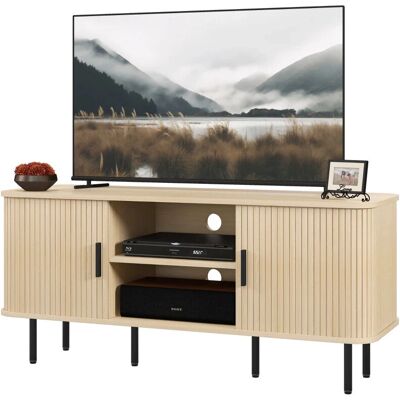 Meuble TV Homcom - Design scandinave, 2 étagères, 55" TV - Publicité Meuble TV Homcom - Design scandinave, 2 étagères, 55" TV - Publicité