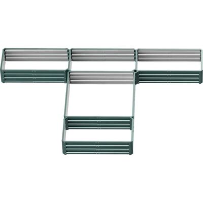 Outsunny Letto rialzato modulare in acciaio - 245Lx242Wx31H cm Outsunny Letto rialzato modulare in acciaio - 245Lx242Wx31H cm