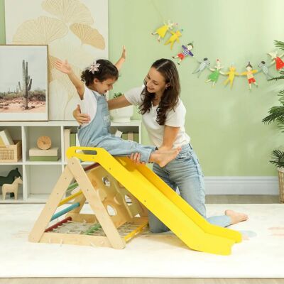 AIYAPLAY - 5-in-1 Triangle Climber - Madera - Tobogán - Conjunto de escalada AIYAPLAY - 5-in-1 Triangle Climber - Madera - Tobogán - Conjunto de escalada