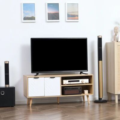 Meuble TV HOMCOM au design scandinave pour téléviseurs jusqu'à 46 pouces - Gain de place & pratique - Publicité Meuble TV HOMCOM au design scandinave pour téléviseurs jusqu'à 46 pouces - Gain de place & pratique - Publicité