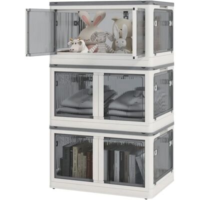 HOMCOM - 69L - Blanco - 4 ruedas - Caja de almacenamiento HOMCOM - 69L - Blanco - 4 ruedas - Caja de almacenamiento