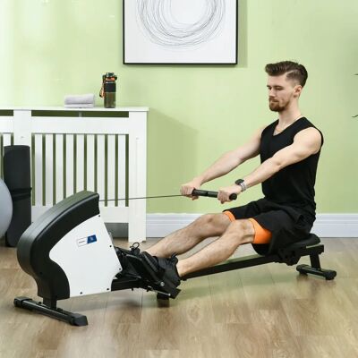 SPORTNOW Rameur pliable pour la maison - Frein magnétique silencieux - Écran LCD multifonction - Acier noir - Publicité SPORTNOW Rameur pliable pour la maison - Frein magnétique silencieux - Écran LCD multifonction - Acier noir - Publicité