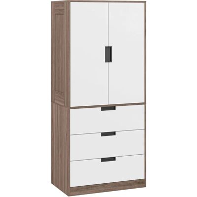 Armoire moderne HOMCOM avec 3 tiroirs - Publicité Armoire moderne HOMCOM avec 3 tiroirs - Publicité