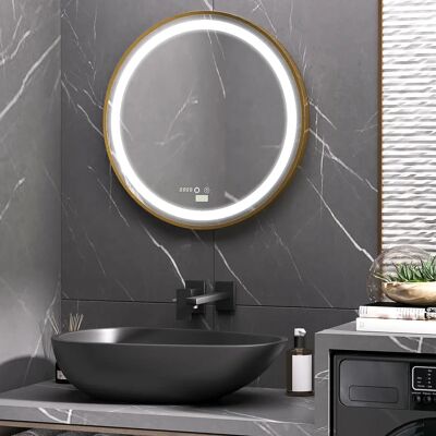 kleankin - Miroir Rond LED - 3 Color Temp - LED Salle de bains - Publicité kleankin - Miroir Rond LED - 3 Color Temp - LED Salle de bains - Publicité