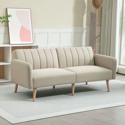 HOMCOM Sofá Cama Nórdico 2 Plazas Beige - Sofa Bed HOMCOM Sofá Cama Nórdico 2 Plazas Beige - Sofa Bed