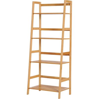 Étagère Échelle en Bambou HOMCOM 4 Niveaux - Étagère - Publicité Étagère Échelle en Bambou HOMCOM 4 Niveaux - Étagère - Publicité
