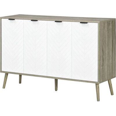 HOMCOM Lowboard - Estantes ajustables - 2 armarios - patrón de cheurón - 120x35x77.4cm HOMCOM Lowboard - Estantes ajustables - 2 armarios - patrón de cheurón - 120x35x77.4cm