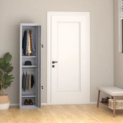 Armoire Métallique Vinsetto Grise - 2 Compartiments Verrouillables - Publicité Armoire Métallique Vinsetto Grise - 2 Compartiments Verrouillables - Publicité