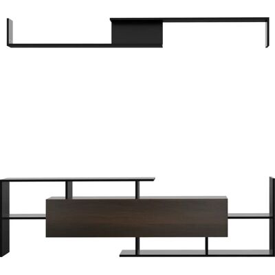 Ensemble Meuble TV HOMCOM - 153,6H cm - Style Contemporain - Publicité Ensemble Meuble TV HOMCOM - 153,6H cm - Style Contemporain - Publicité