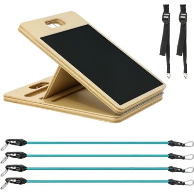 Ensemble de Pilates SPORTNOW avec bandes de résistance et planche inclinée en bois - Bleu - Publicité Ensemble de Pilates SPORTNOW avec bandes de résistance et planche inclinée en bois - Bleu - Publicité