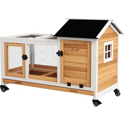 PawHut - Clapier - 108 x 58 x 73,5 cm - Rabbit Hutch - Publicité PawHut - Clapier - 108 x 58 x 73,5 cm - Rabbit Hutch - Publicité