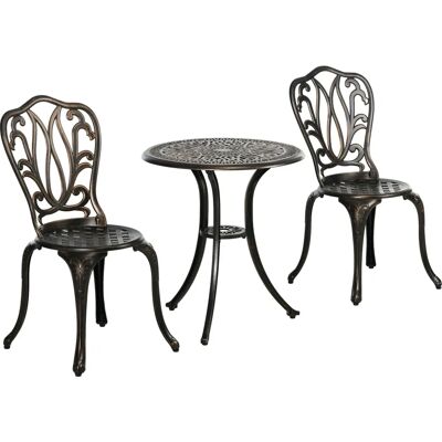 Outsunny Gartenmöbel Set 2-Sitzer 2 Stühle + Runder Tisch - Gartenset Outsunny Gartenmöbel Set 2-Sitzer 2 Stühle + Runder Tisch - Gartenset