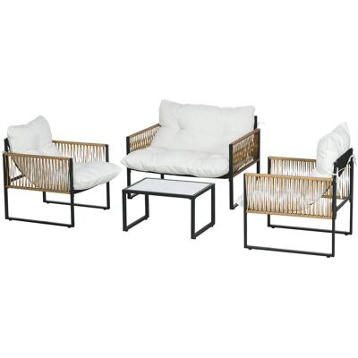 Outsunny Gartenmöbel-Set - 2-Sitzer Sofa, 2 Sessel, Couchtisch - Gartenmöbel Outsunny Gartenmöbel-Set - 2-Sitzer Sofa, 2 Sessel, Couchtisch - Gartenmöbel