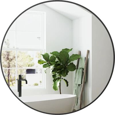 Miroir rond de salle de bain HOMCOM - 70cm diamètre - Fixation murale - Publicité Miroir rond de salle de bain HOMCOM - 70cm diamètre - Fixation murale - Publicité