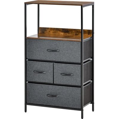 HOMCOM - Commode 4 tiroirs - Chest of drawers - Publicité HOMCOM - Commode 4 tiroirs - Chest of drawers - Publicité