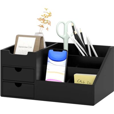HOMCOM - Bamboo 7-Comp 2-Drawer - Desk organizer - Publicité HOMCOM - Bamboo 7-Comp 2-Drawer - Desk organizer - Publicité