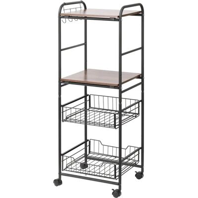 HOMCOM - Desserte de cuisine 4 niveaux - Walnut - Kitchen cart - Publicité HOMCOM - Desserte de cuisine 4 niveaux - Walnut - Kitchen cart - Publicité