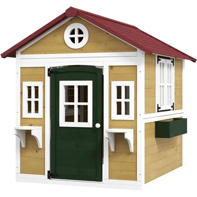 Outsunny - Kids Playhouse - Beige - Kiefernholz - Spielhaus Outsunny - Kids Playhouse - Beige - Kiefernholz - Spielhaus
