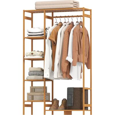 HOMCOM - Bamboo Wardrobe Rack - 6-Tier - Wardrobe Rack - Publicité HOMCOM - Bamboo Wardrobe Rack - 6-Tier - Wardrobe Rack - Publicité