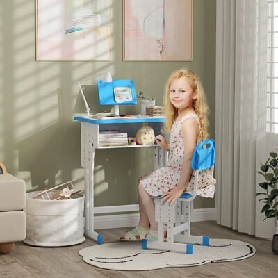 HOMCOM - Kinder Schreibtischstuhl-Set - Blau - Verstellbar HOMCOM - Kinder Schreibtischstuhl-Set - Blau - Verstellbar