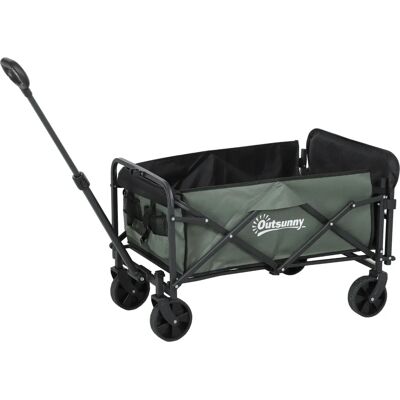 Outsunny - Folding Wagon - Vert - 72L - Chariot - Publicité Outsunny - Folding Wagon - Vert - 72L - Chariot - Publicité