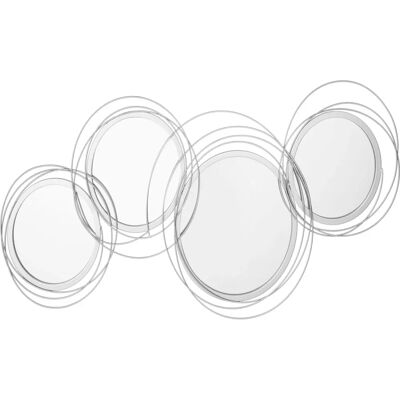 HOMCOM - RND4-SILVER-METAL - 4 miroirs - Cadre métal argenté - Ensemble de miroirs - Publicité HOMCOM - RND4-SILVER-METAL - 4 miroirs - Cadre métal argenté - Ensemble de miroirs - Publicité