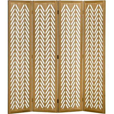 Paravent en bois naturel HOMCOM - 4 panneaux 160x170cm - Publicité Paravent en bois naturel HOMCOM - 4 panneaux 160x170cm - Publicité