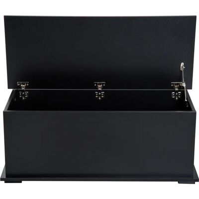 HOMCOM - 100x40x40cm - Noir - Charnière verrouillée - Coffre de rangement - Publicité HOMCOM - 100x40x40cm - Noir - Charnière verrouillée - Coffre de rangement - Publicité