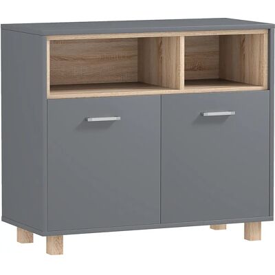 HOMCOM Armario de baño - Diseño moderno con compartimentos abiertos HOMCOM Armario de baño - Diseño moderno con compartimentos abiertos